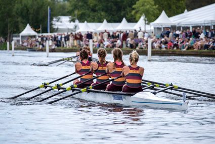 Pupils of Shiplake College in a coxless quad