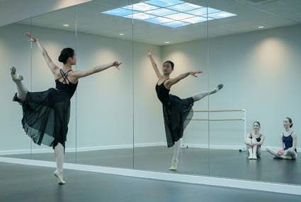 A pupil at St Geoge's Ascot dances in the school's dance studio